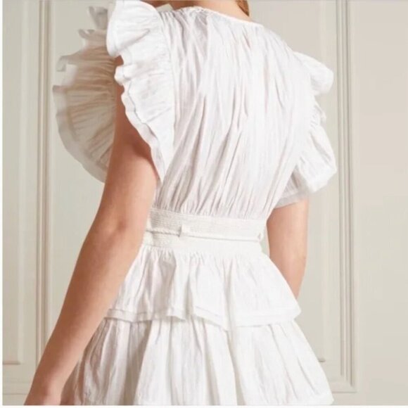 Ulla Johnson Camilla Mini Ruffle Dress Cowrie Size 2 - Picture 5 of 13